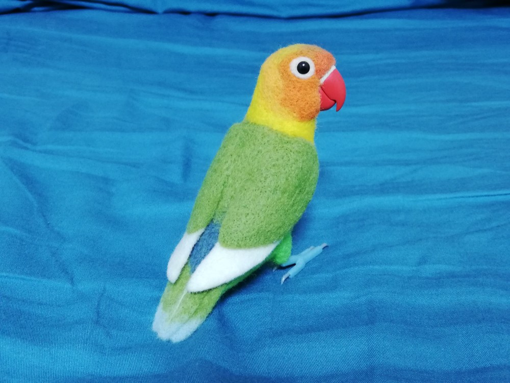 羊毛フェルト ヤマブキボタンインコ 羊毛フェルト とりもの 通販