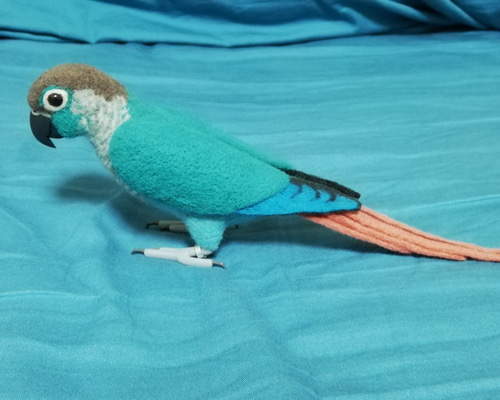 即決・ボタンインコ（ブルー）【#羊毛フェルト #インコ