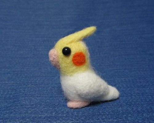 羊毛フェルト オカメインコ ルチノー 羊毛フェルト オカメインコ・ルチノーのミニマスコット 羊毛フェルト
