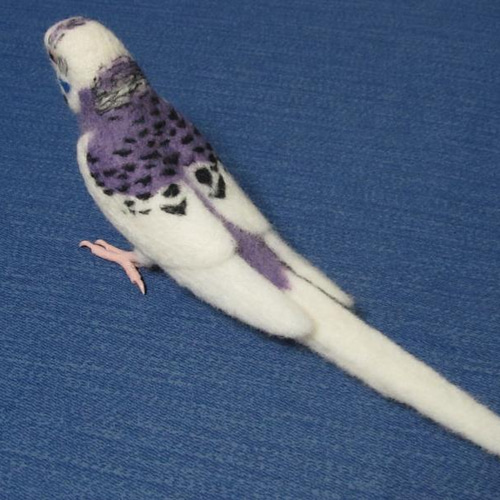 羊毛フェルト　セキセイインコ 羊毛フェルトのインコ | iichi 日々の暮らしを心地よくする
