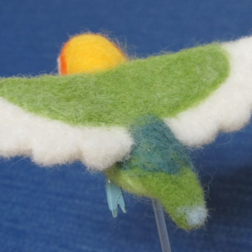 羊毛インコ ぬいぐるみ ボタンインコ ヤマブキボタン 1/1サイズ 羊毛
