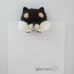 Wool Farmグッズ(黒柴マグネット)　～Wool Farm～　羊毛フェルト 3枚目の画像