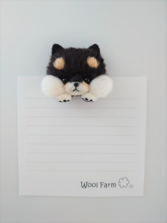 Wool Farmグッズ(黒柴マグネット)　～Wool Farm～　羊毛フェルト 3枚目の画像