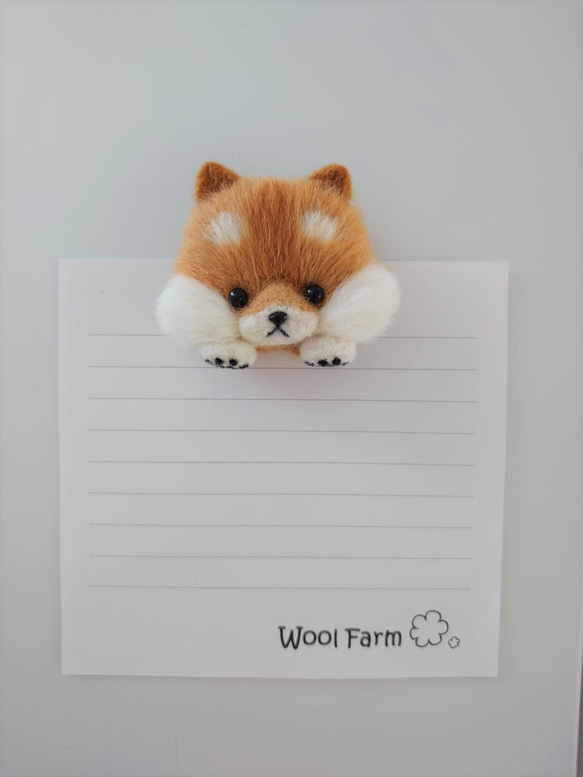 Wool Farmグッズ(赤柴マグネット)　～Wool Farm～　羊毛フェルト 3枚目の画像