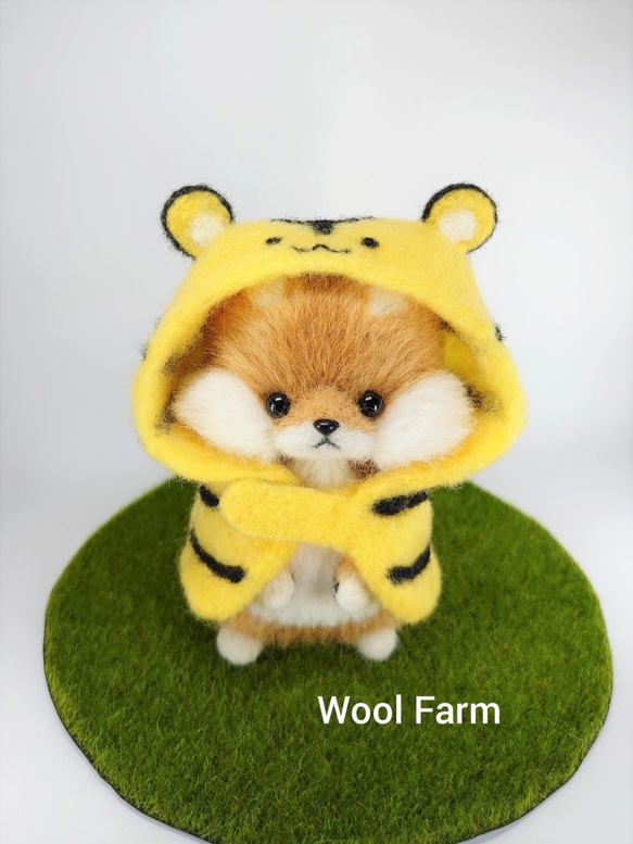トラ柴犬　～Wool Farm～　羊毛フェルト 1枚目の画像
