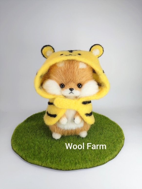 トラ柴犬　～Wool Farm～　羊毛フェルト 2枚目の画像