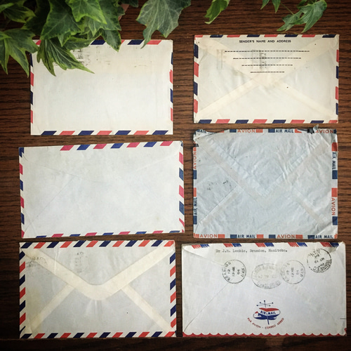 海外紙もの】ヴィンテージのエアメール封筒 6枚セット (A) その他素材