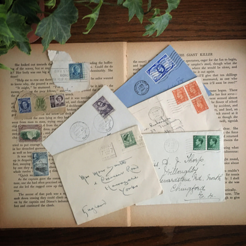 イギリス紙もの】ヴィンテージ封筒 5枚セット(B) その他素材 Blue Sea