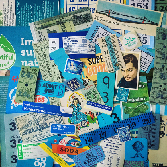 レトロな海外紙ものセット・ブルー その他素材 Blue Sea Lotus 通販  