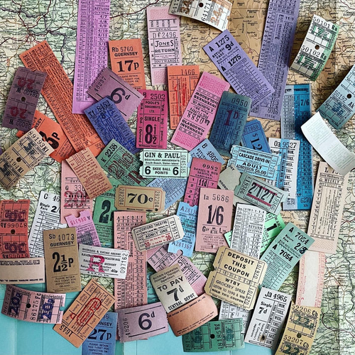 ヴィンテージ【紺色】【100枚】海外チケット(ロールチケット