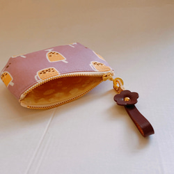 十公分拉鍊珍珠奶茶零錢包（紫色） 第3張的照片