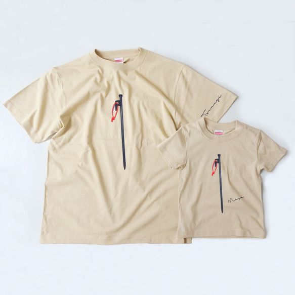 tent peg. ペグプリントロンパース 名入れOK 大人＆キッズTシャツもあり♡ 6枚目の画像