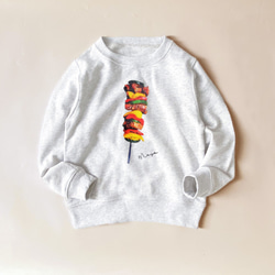 食物棒/真正的燒烤串運動衫淺灰色名字 OK 成人/兒童運動衫 第1張的照片