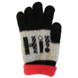 スマホ対応手袋 高感度 ふわふわ あったか fluffy gloves "Hi!' ブラック 172001 防寒 15枚目の画像