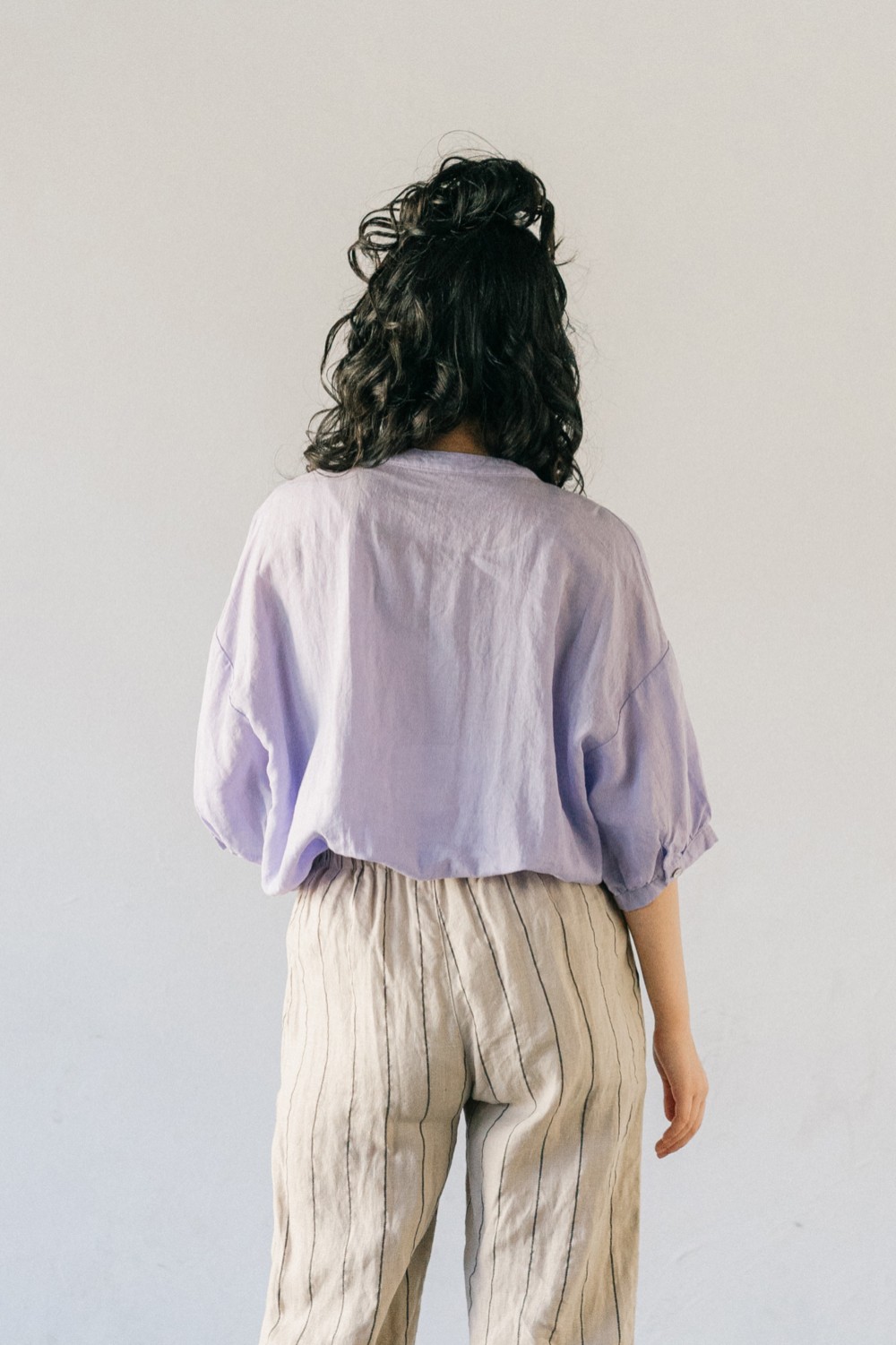 【春の超早割15％OFF】リネン素材 お尻が隠れる丈のブラウス 5分袖チュニック 速乾 コットン ALCEDO