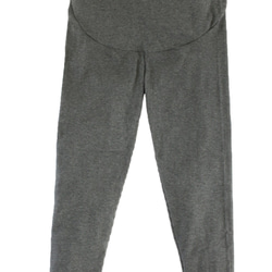 孕婦開衩羅紋打底褲 希瑟灰色 適合早孕晚期孕婦 ALCEDO 第2張的照片