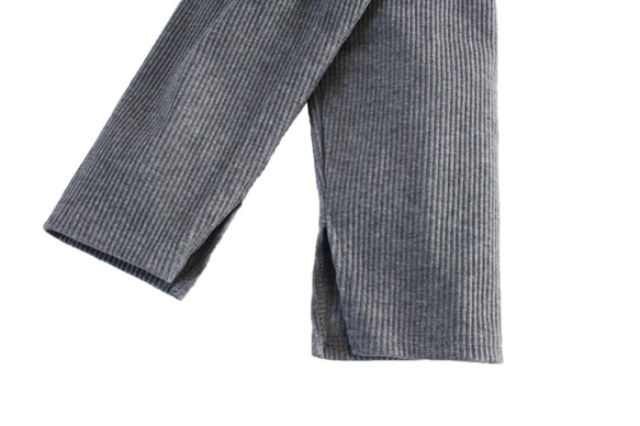 孕婦開衩羅紋打底褲 希瑟灰色 適合早孕晚期孕婦 ALCEDO 第3張的照片