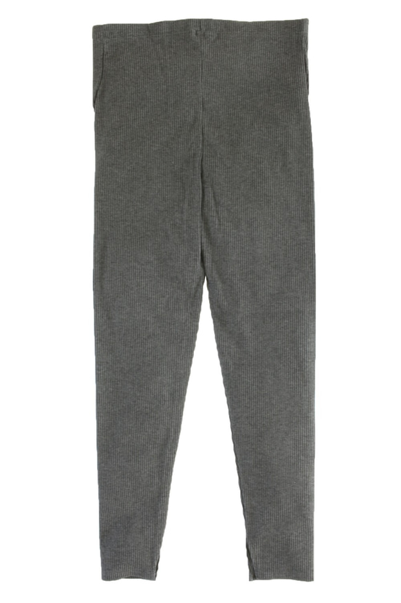 孕婦開衩羅紋打底褲 希瑟灰色 適合早孕晚期孕婦 ALCEDO 第5張的照片