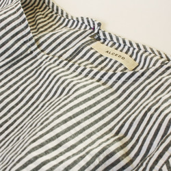 五分袖ワンピース ストライプ cotton gather dress stripe ALCEDO 2枚目の画像