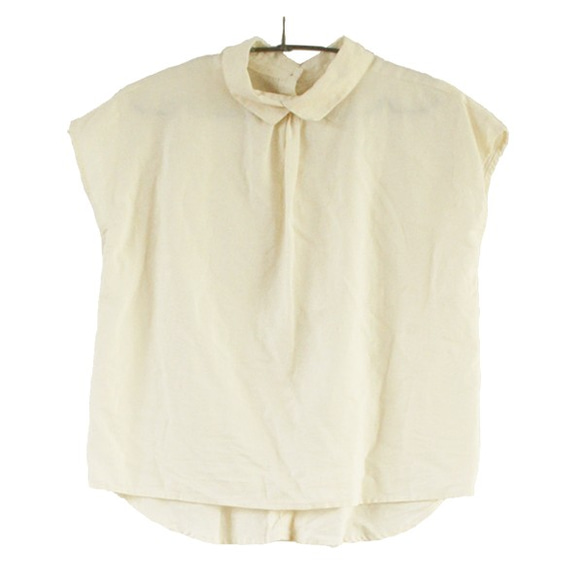 ブラウス linen back button blouse ivory ALCEDO 2枚目の画像