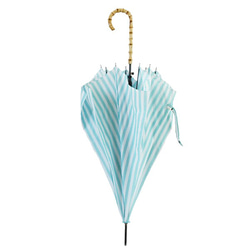 竹の傘 stripe aqua 晴雨兼用 長傘 ALCEDO 161002 日傘 雨傘 ストライプ アクア 11枚目の画像