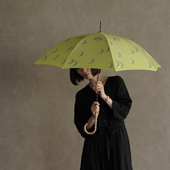 竹傘月黃 防曬防雨長傘 ALCEDO 161012 陽傘傘 黃色 第1張的照片