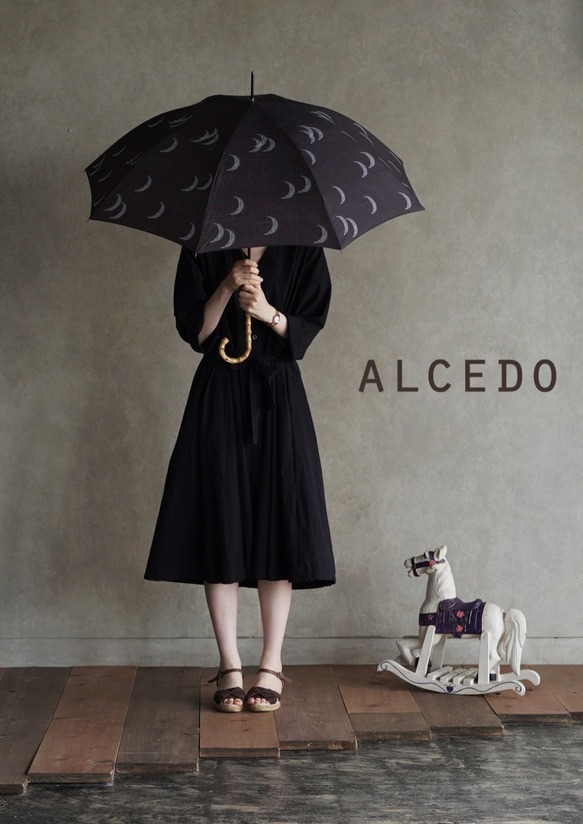 【預約特賣】竹傘moon black 日曬雨淋長傘 ALCEDO 161013 遮陽傘 第10張的照片