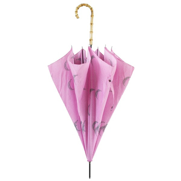 竹の傘 moon pink 晴雨兼用 長傘 ALCEDO 161017 日傘 雨傘 月 ピンク 11枚目の画像