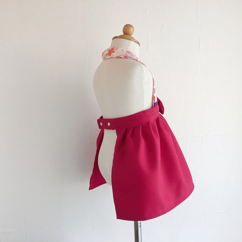 送料無料】試作品価格！袴風スタイ&二重リボンヘアバンド(ピンク×桜)