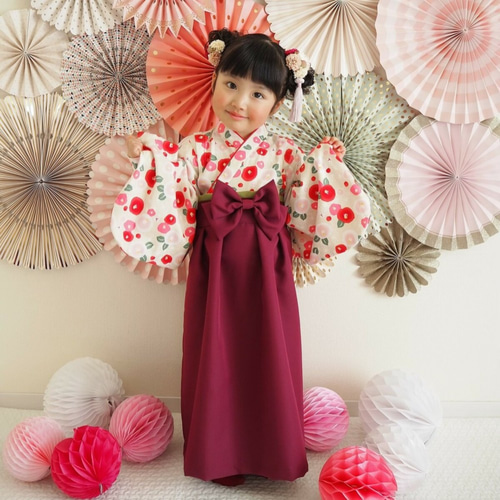割引クーポン配布中!! ハンドメイド ベビー袴(麻の葉ホワイト