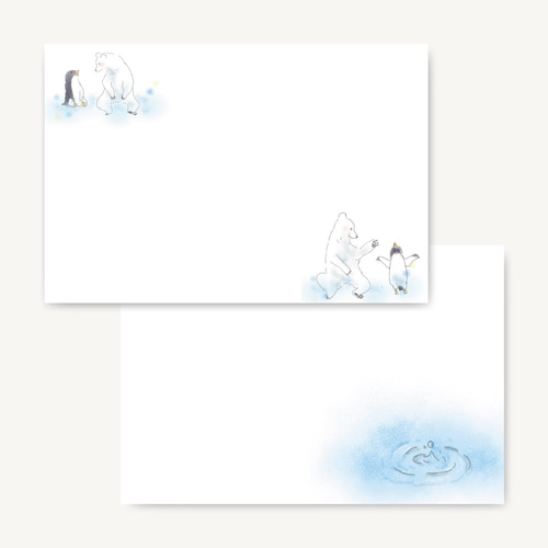 物語つきカード“ しろくまとペンギン” メッセージカード Read