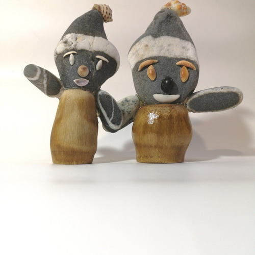 仲良し】石芸、荒石飾り、石飾り、手工芸品、石飾り その他アート 