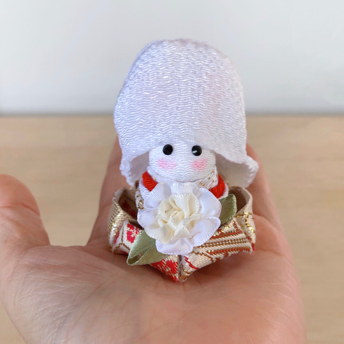 受注制作】つまみ細工 花嫁と花婿 うさぎ ウエディング 和装