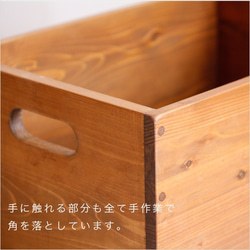 家でも、キャンプでも使える木箱！ woodboxsize L　キャスター蓋付き　オーク　受注生産　キャンプ　りんご箱 4枚目の画像