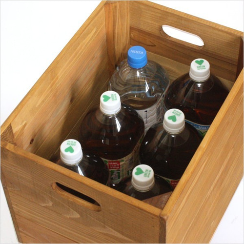 woodbox ペットボトル収納箱 蓋付き 2リットル 6本収納 受注生産 収納