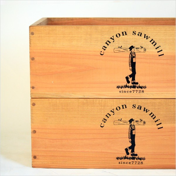 CanyonSawmill woodbox logo blk size S　受注生産　木箱　収納ボックス　収納ケース 5枚目の画像