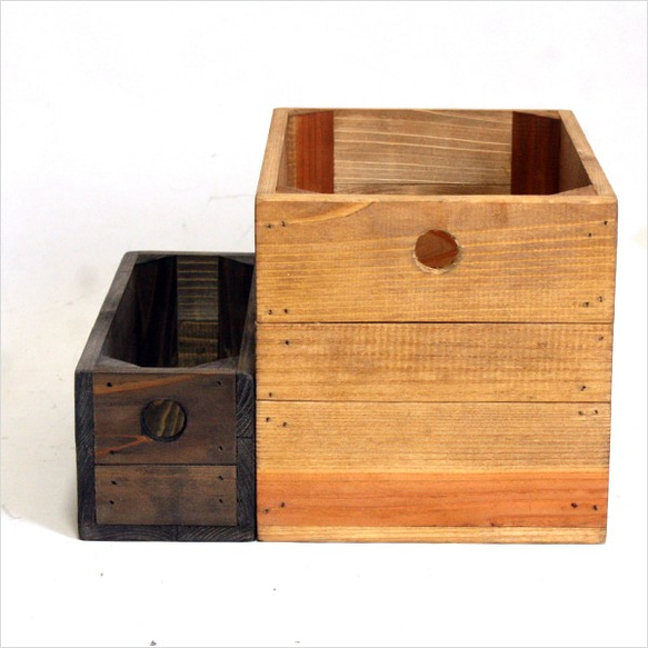 CanyonSawmill woodboxこもの収納ボックス　片面引き手穴　受注生産　収納　引き出しや隙間収納に最適です 5枚目の画像