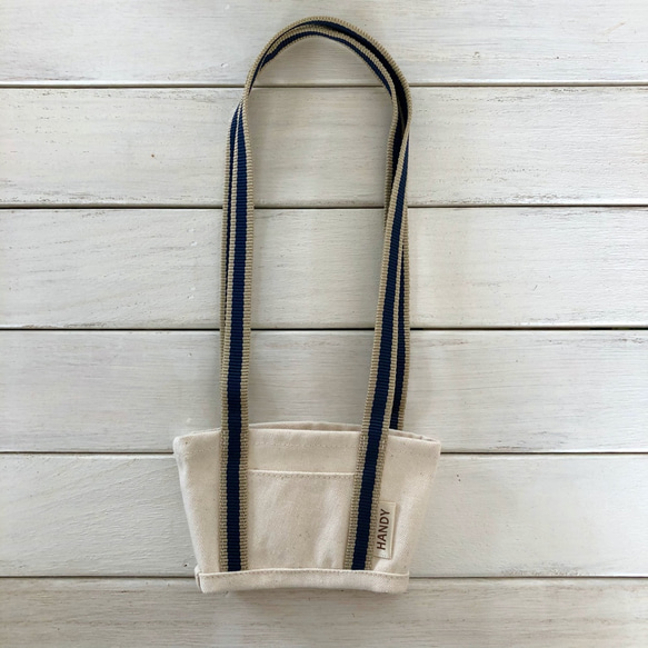 SOKONUKE BAG ＊ツートンハンドル （Mocha×Navy）ドリンクホルダー　エコバッグ 6枚目の画像