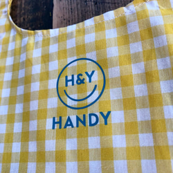 eco bag　お買い物バッグ　ちょっこっとバッグ　（Yellow Gingham Check） 3枚目の画像