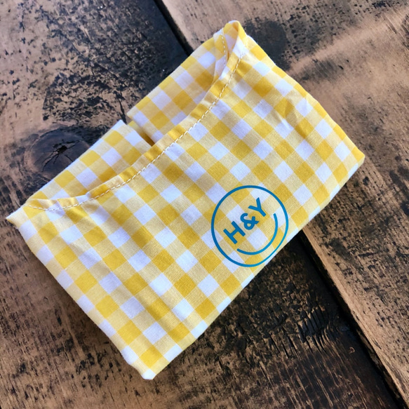 eco bag　お買い物バッグ　ちょっこっとバッグ　（Yellow Gingham Check） 5枚目の画像