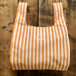 eco bag　お買い物バッグ　（Orange Stripes） 1枚目の画像