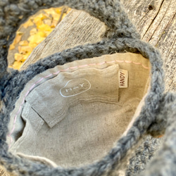 エコバッグが入る小さくてかわいい knit  bag（エコバッグ付き） mini size ：navy 3枚目の画像