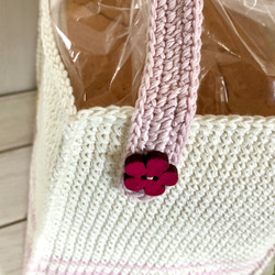 Bread bag  食パン専用のエコバッグ☆ 　便利なスクエアバッグ　＜Pink＞ 2枚目の画像