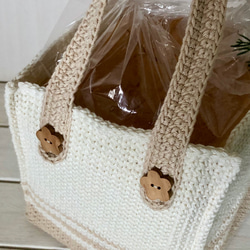 Bread bag  食パン専用のエコバッグ☆ 　便利なスクエアバッグ　＜Mocha＞ 2枚目の画像