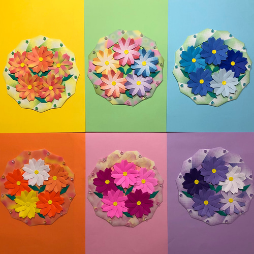 折り紙秋リース＊コスモス・ビタミンカラー リース ケロティ(只今