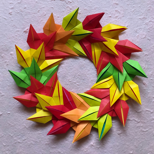 折り紙　秋.落ち葉リース★大特価 折り紙.秋.落ち葉リース☆お値下げ - メルカリ