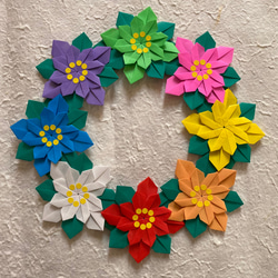 商品名【蒼】ゆきこ❤ポインセチアのクリスマスリース✳ 冬リース 商品