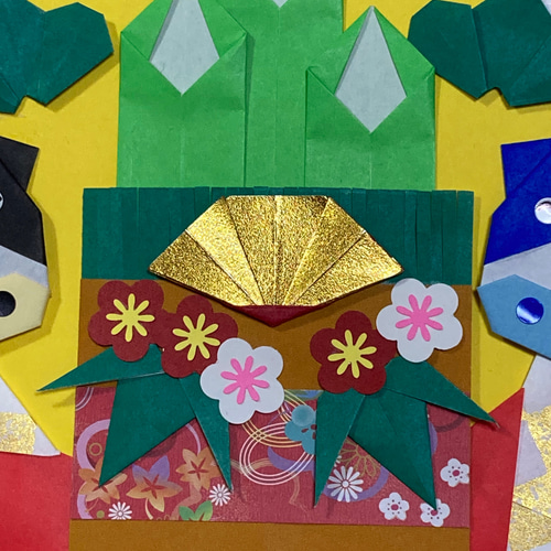 折り紙お正月リース＊門松・丑年バージョン リース ケロティ(只今