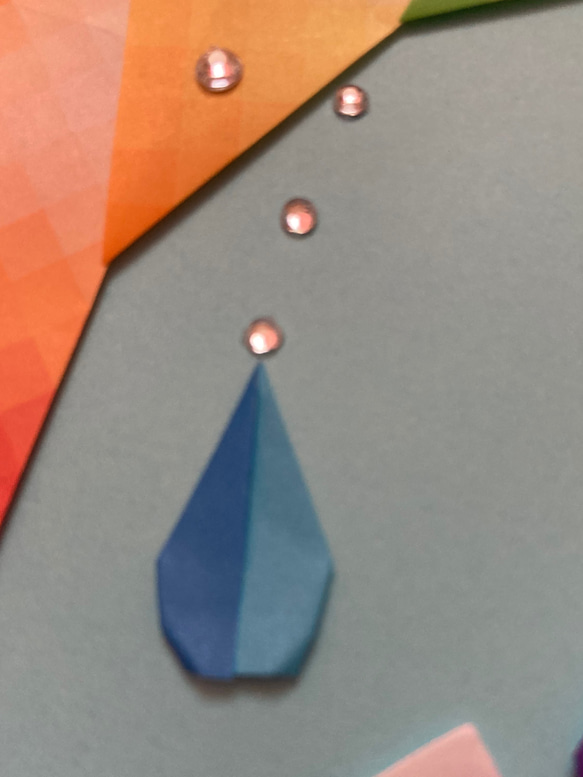折り紙リース雨上がりの紫陽花＊ブルー&バイオレット 6枚目の画像