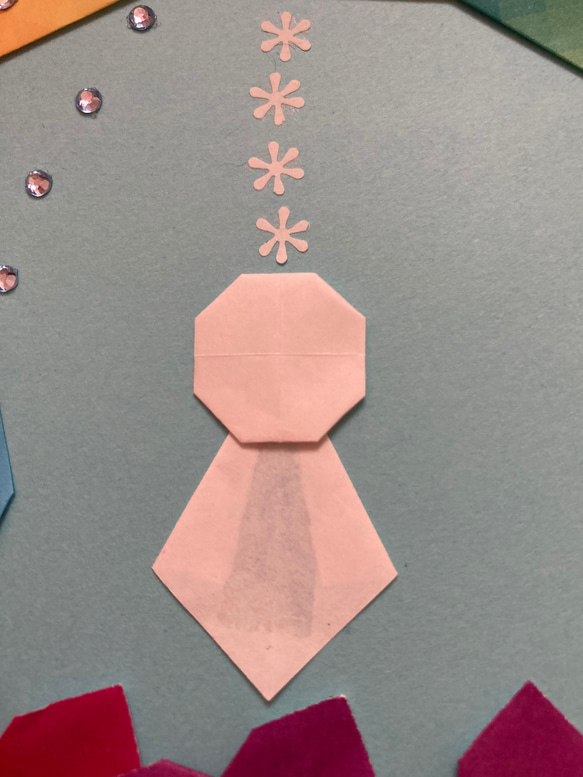 折り紙リース雨上がりの紫陽花＊パープル 5枚目の画像